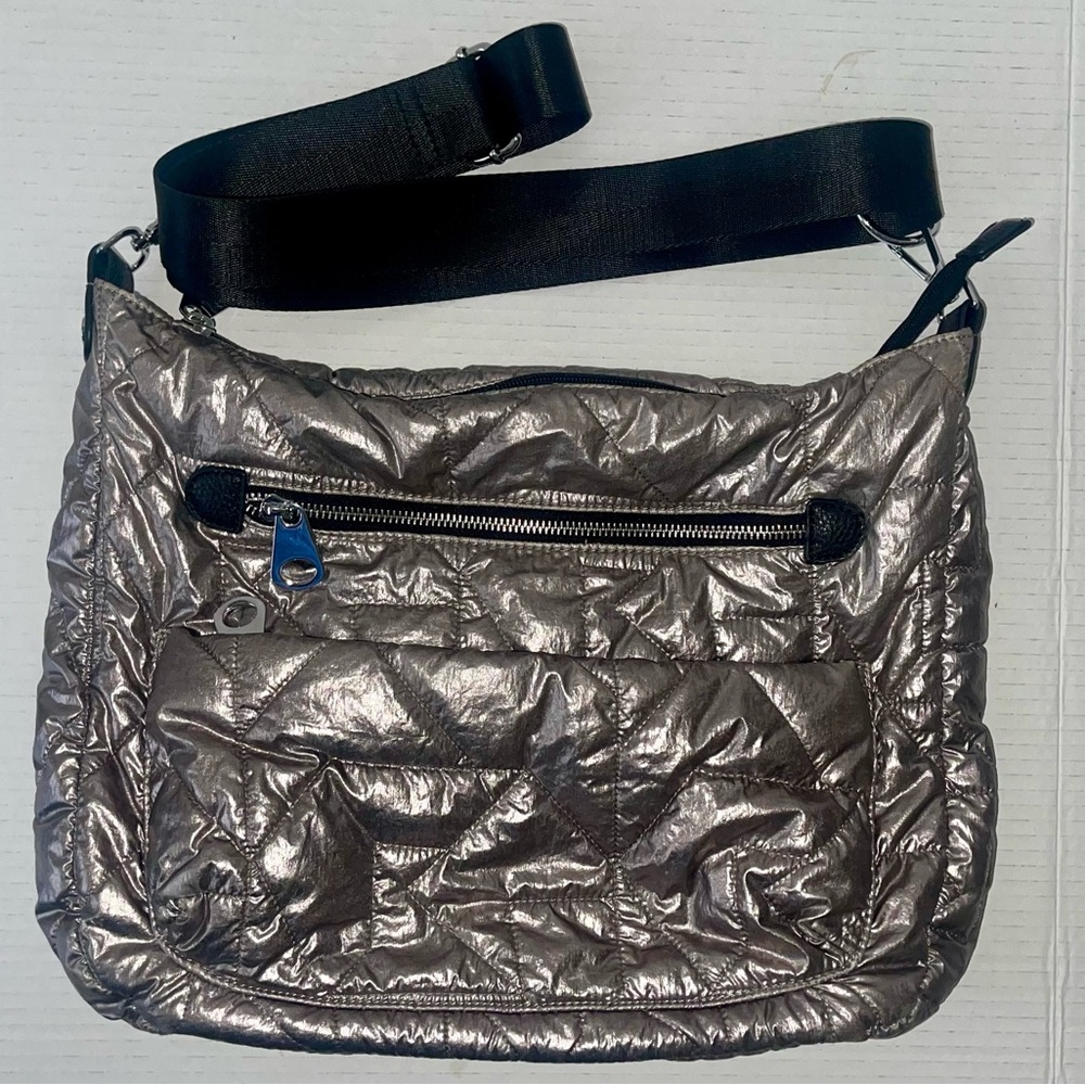 INZI Puffy‎ Shoulder Bag Silver Metallic Space Crossbody